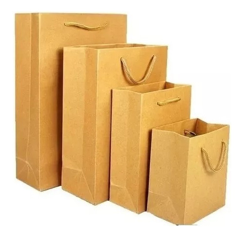 100 Bolsa Regalo Papel Kraft Mayoreo Regalo Fiesta Lote