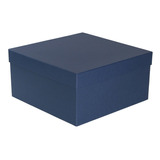 Caixa De Presente | Azul Marinho - 16x16x10 Cm 