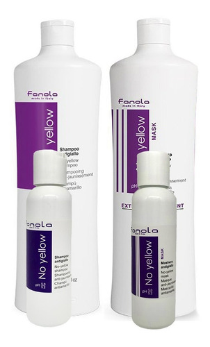 Fanola No Yellow Shampoo Y Mascarilla 100ml C/u Porcionado