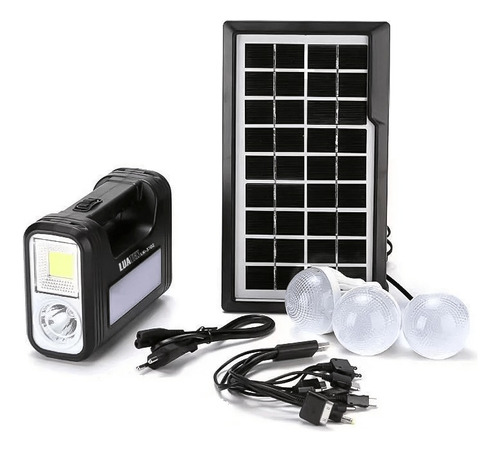 Sistema De Luz Solar Portátil + 3 Lampadas Led Com Bateria
