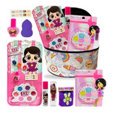 Kit Maquiagem Infantil Completo Batom Gloss Sombra Maleta