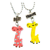 Colar Melhores Amigas Girafinha Amizade Best Friends Forever