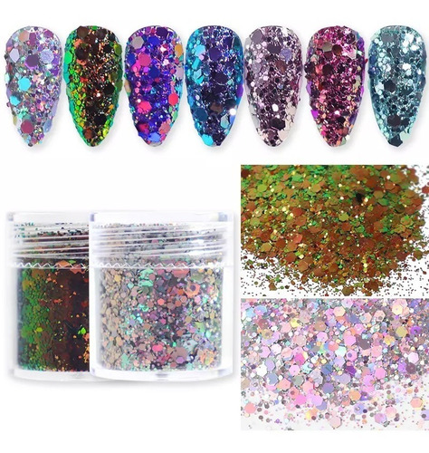 Coleção Potes Médios Glitter Mix Holográfico