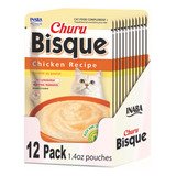 Golosinas Para Gatos Inaba Churu Bisque Chicken, 50 Ml, 12 U