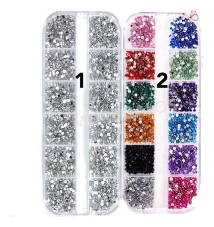 Strass Piedras Cristal Uñas Decoración Con Organizador