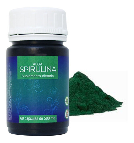 Spirulina 500mg 60 Caps. Super Alimento / Alga