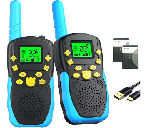 Uecoo Walkie Talkies Recargables Para Niños, 22 Canales, 2 V