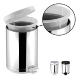 Lixeira Cozinha Inox 10,5 L C/ Pedal E Recipiente Plástico