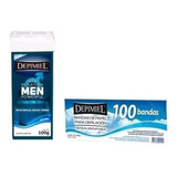 Depimiel Kit Depilatorio 1 Ceras Roll On Hombre+ 100 Bandas 