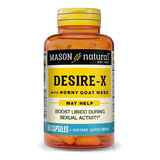 Desire-x Mason Natural 60 Cápsulas Función Eréctil Sabor Sin Sabor