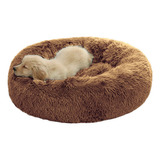 Cama Tipo Dona Antiestres Para Mascotas Perros Gatos Chica Color Moka