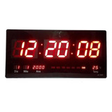 Relógio Parede Led Digital Data Tempe 46 Cm Calendário Top