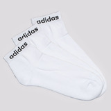 Kit Meia adidas 3 Pares Logo Linear Branca E Preta