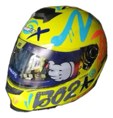 Casco Sh502 Amarillo/azul Handme Cerrado Xl