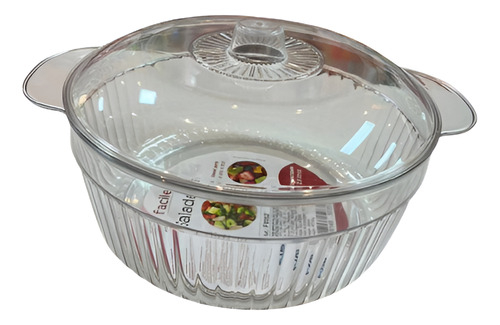 Saladeira Bowl Tigela Plástico Porta Salada Com Tampa 2,8l