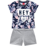 Conjunto Kyly Inf Juvenil Teen Cropped Feminin Verão 10 A 16