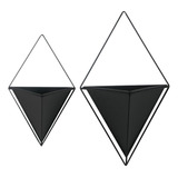 Macetas Colgantes Triangulares, 2 Unidades, Para Interiores