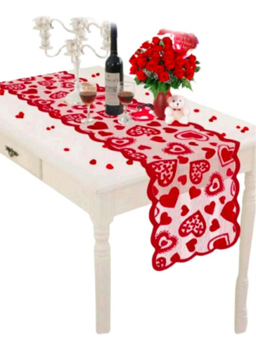 Camino De Mesa San Valentin , Corazones, Decoración De Mesa