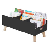 Livreiro Revisteiro Organizador - Pé Palito - 80cm - Preto