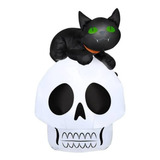 Inflable Gato Calavera Con Iluminacion -decoracion Halowen