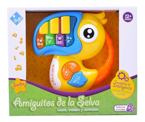 Piano Tucan Musical Para Bebe Con Luz Y Sonido Duende Azul Color Verde