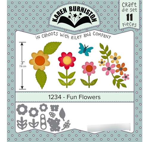 Scrapbook Karen Burniston Troquel  Flores Fun Flowers