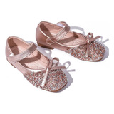 Zapatos De Niñas Princesas Planos Ballerina Fiesta Glitter 
