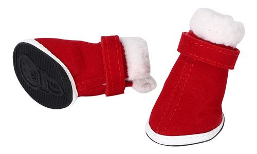 Zapatos Navideños Para Perros, 4 Piezas, Algodón Cálido, Ant