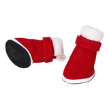 Zapatos Navideños Para Perros, 4 Piezas, Algodón Cálido, Ant