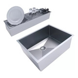 Kit 50x40 Inox Canal Escorredor 77,5cm Varanda, Cozinha