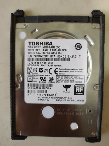 Disco Duro Toshiba 500gb Sata Iii Modelo Mq01abf050