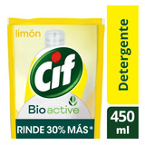 Detergente Cif Limon Bio Active Repuesto Económico X 450 Ml