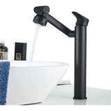 Mezcladora Monomando Lavabo Negro Mate 20cm Metal Movible