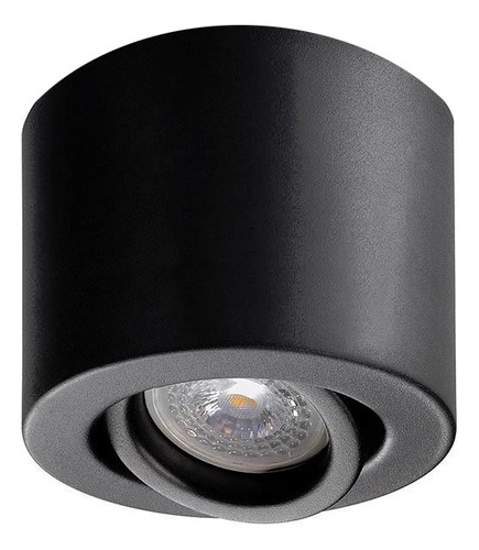 Spot Plafon Monovolumen Negro Gu10 Apto Led Luz Desing