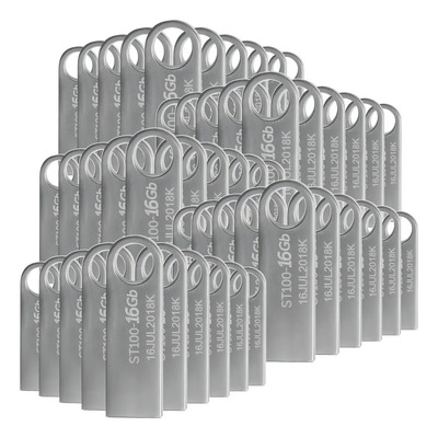 Kit De 50 Memorias Usb Stylos Tech St100 16gb 2.0 Plateada Color Plateado | Envío gratis
