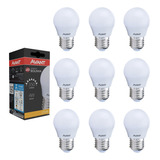 Kit 10 Lampada Bolinha 4w Decorativa E27 Branco Quente 2700k