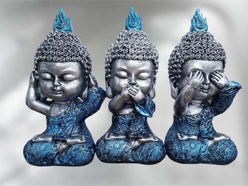 Buda, Buditas Bebés Bebé, Tres Virtudes Sabios Figura Juego