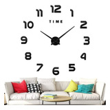 Reloj De Pared 3d Grande Números Negros Reloj Mural Grande