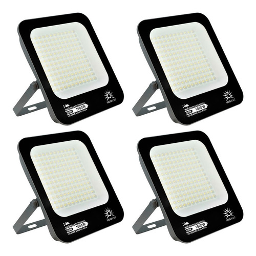 Reflector Led Exterior 100w Paquete 4 Pzs Megaluz R34w100 