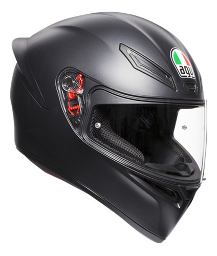 Casco Integral Agv K-1 Solid Negro Mate Ece 2205 Tamaño Del Casco L