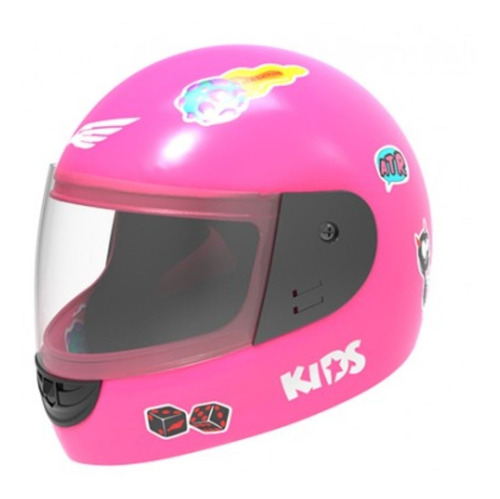 Casco Niño Kids H5 Halcon Negro Rojo  En Moto 46