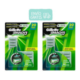 Gillette Combo Pack Cartuchos Mach3 Sensitive 40 Piezas