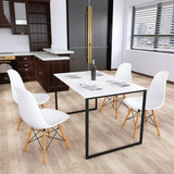 Sala De Jantar Mesa 120x60 4 Cadeiras Eames Varias Cores