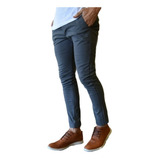 Pantalón Corte Chino De Gabardina Elastizada Chupin Hombre