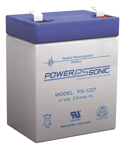 Batería Respaldo Powersonic Ps-1227 12v 2.9 Ah