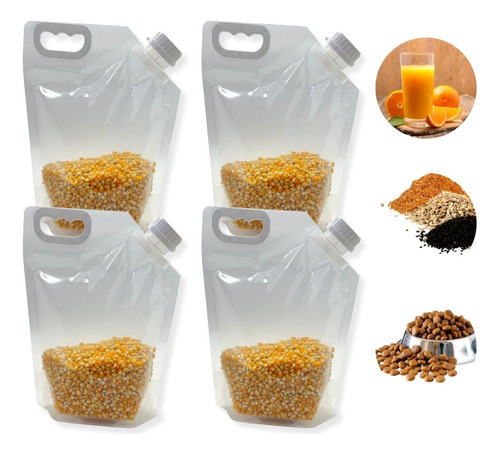 Kit 4 Dispenser Grãos Cereal Organizador Geladeira Armário