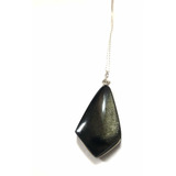 Obsidiana Collar Plata 925 Piedra Natural Dije + Cadena Moda