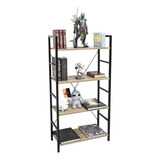 Librero Vertical Top Living Con Estantes Estructura De Metal Color Marrón