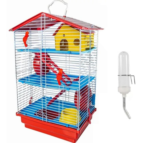 Gaiola Com Casinha Para Hamster 3 Andares + Bebedouro