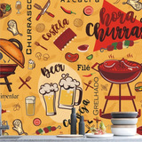 Adesivo Painel Cozinha Churrasco Churrasqueira Cerveja M143